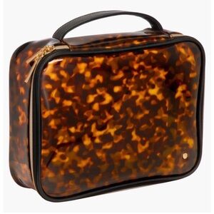 Jumbo Tortoise Makeup Case Cosmetic Travel Bag
